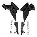 Matte Black Driver Front Footpegs Pegs Bracket Fit For Kawasaki Z1000 2010-2023