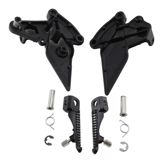 Matte Black Driver Front Footpegs Pegs Bracket Fit For Kawasaki Z1000 2010-2023