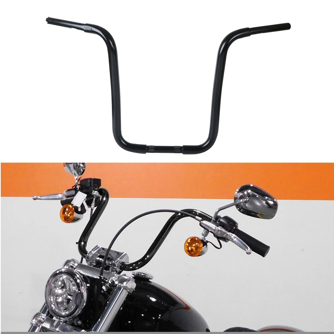 Black 18" Ape Hanger Handlebar Fit For Harley Softail Sportster XL883