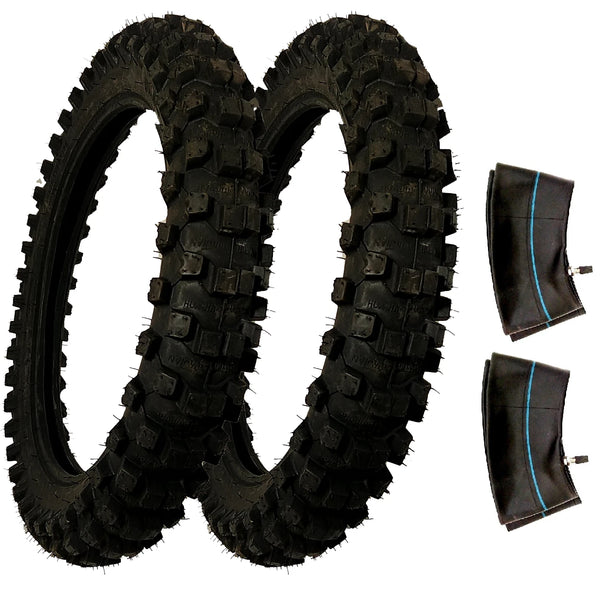 2 PK 70/100-19 Pit Bike Tires & Tubes For Klx Crf XR Minimoto Cross Country