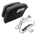 Matte Hard Saddle Bags & Conversion Bracket Fit For Harley Softail Fatboy 84-17