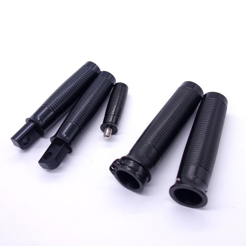 Black Footrest FootPeg+Shifter Peg +Hand Grips For Harley Sportster XL 1200 883
