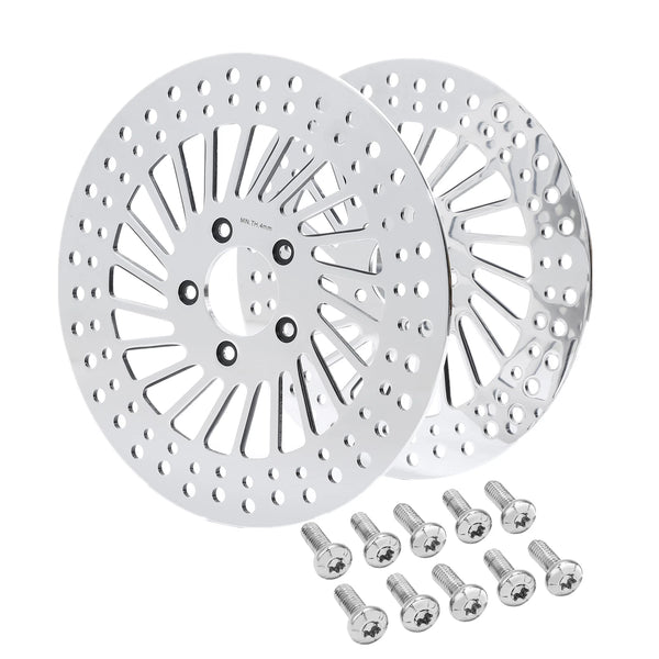 11.8" Front Left Right Brake Rotors & Bolts Fit For Harley Touring 2008-2023
