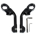 1.25" 32mm Gloss Black Highway Long Angled Peg Mount Kit Fit For Harley Davidson
