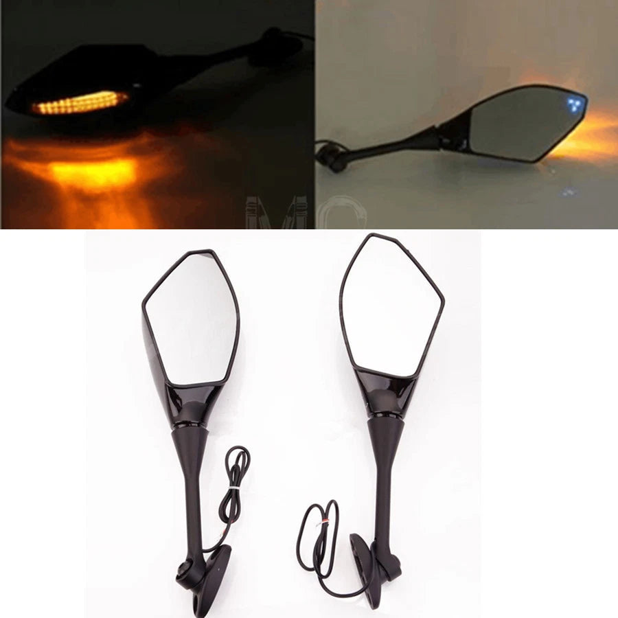 LED Integrated Turn Signals Rearview Mirrors For Honda CBR600RR CBR1000RR 04-08