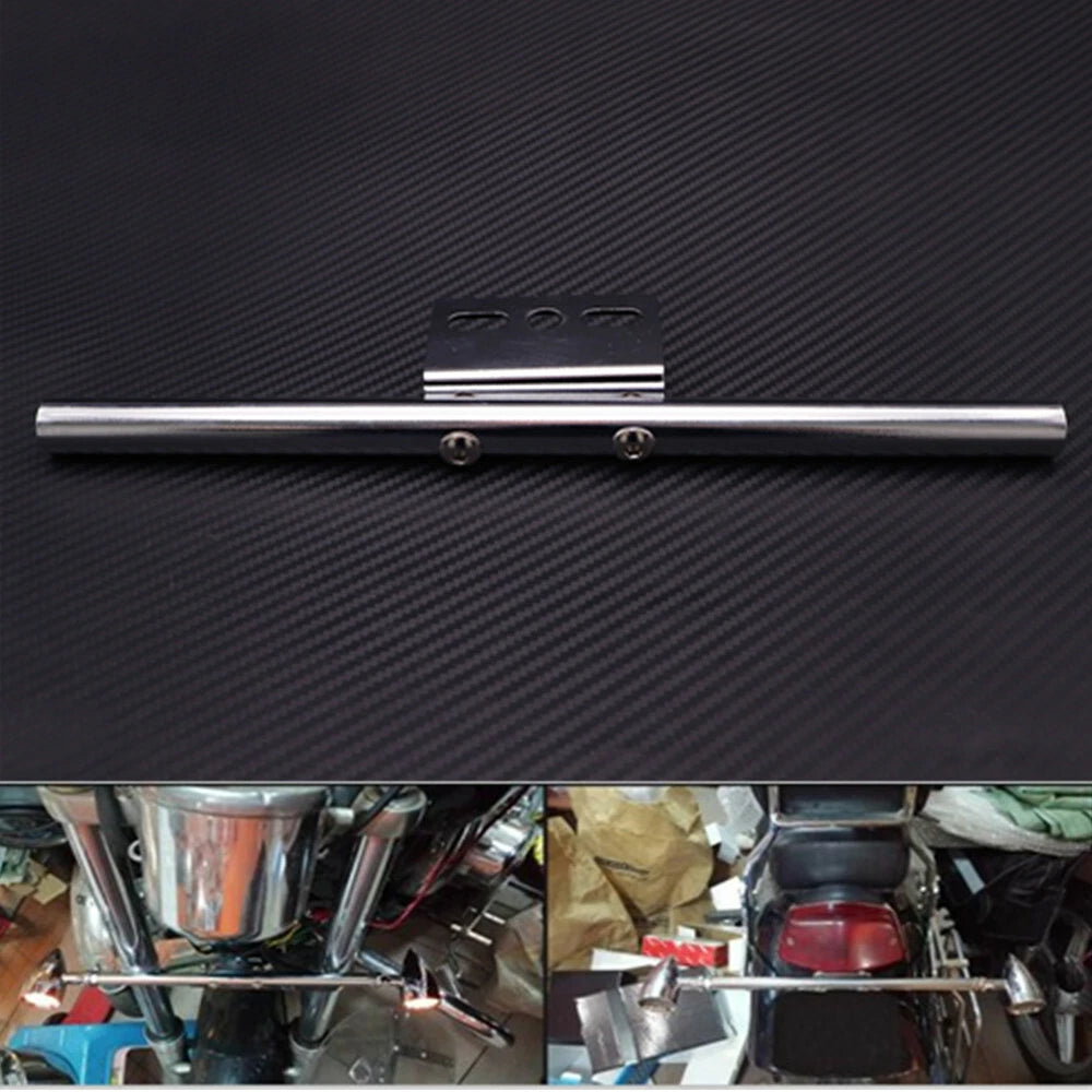 Chrome Front Rear Short Mount Turn Signal Light Tube Bar Bracket For Harley Dyna