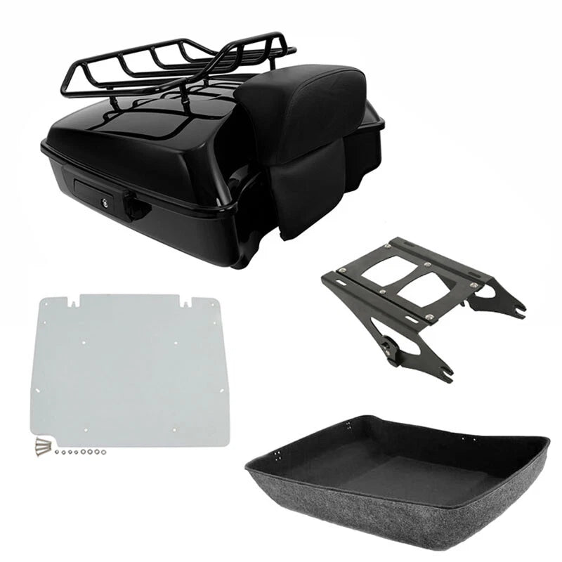 Chopped Trunk Pad Luggage Mount Rack Plate Fits For Harley Cvo Road Glide 14-26