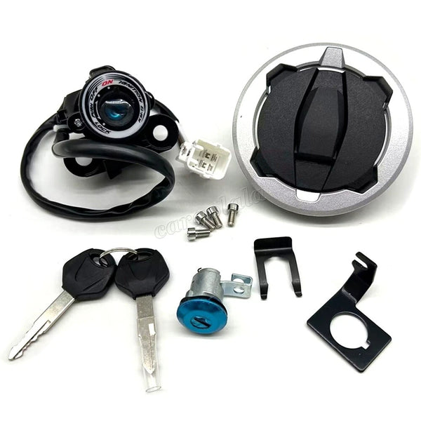 Ignition Switch Fuel Gas Cap Lock Set Fit For Kawasaki Ninja 400 EX400 Z400