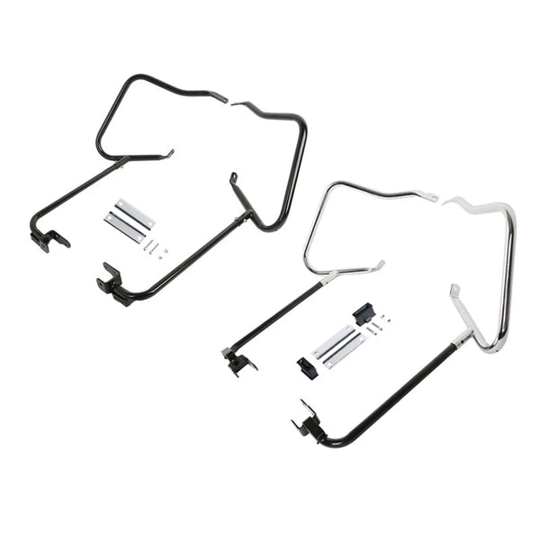 Chrome/Black Saddlebags Saddle Bag Guards Crash Bar For Harley Touring 2014-2024