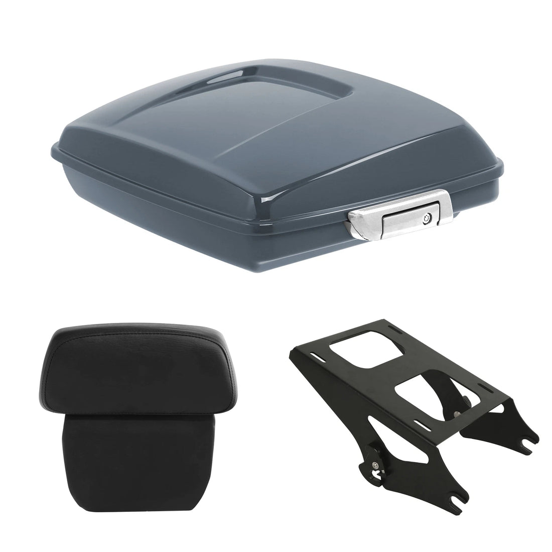 Razor Trunk Luggage Backrest Pad Mount Fit For Harley Touring 14-26 Gunship Gray