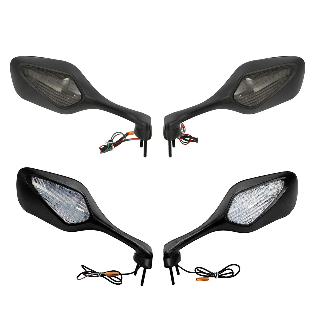 Pair LED Turn Signal Integrated Rearview Mirrors Fit For Honda CBR1000RR 08-16
