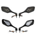 Pair LED Turn Signal Integrated Rearview Mirrors Fit For Honda CBR1000RR 08-16