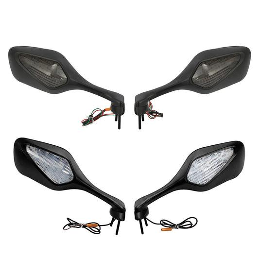 Pair LED Turn Signal Integrated Rearview Mirrors Fit For Honda CBR1000RR 08-16