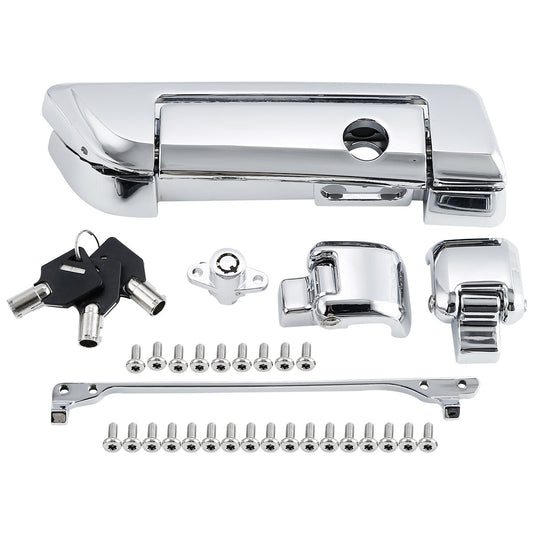 Chrome Trunk Latches Key Hinges Fit For Harley Touring Road King 2014-2024