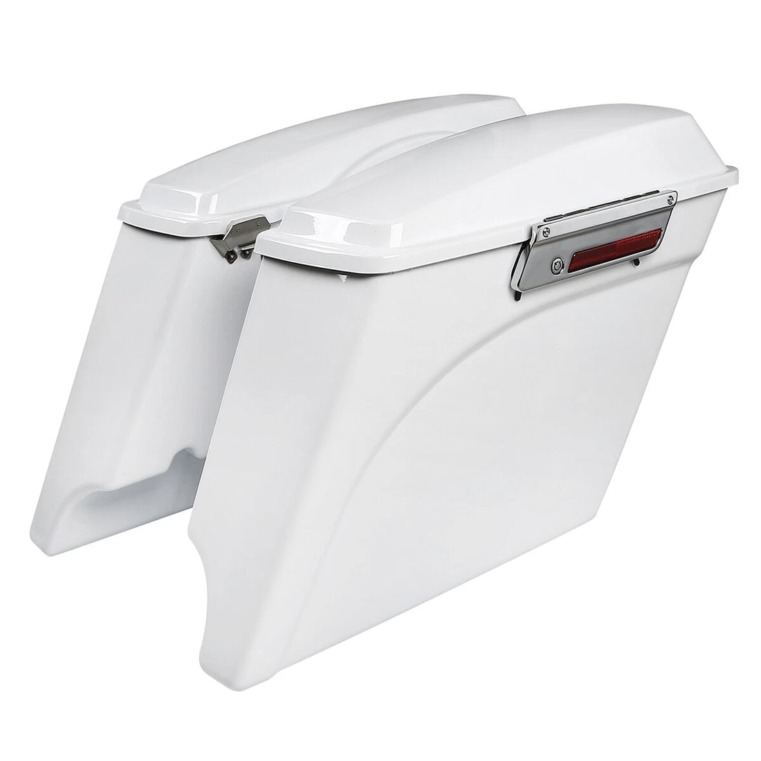 5" Stretched White Hard Saddlebags Fit For Harley Electra Street Glide 1993-2013