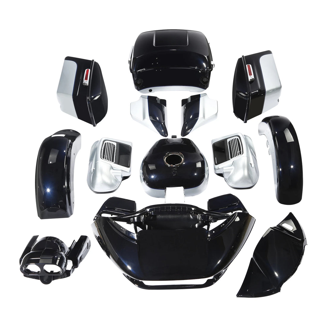 Fairing Body Set Fit For Harley Road Glide 15-Up Midnight Blue/Barracuda Silver
