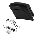 5" Stretched Hard Saddle Bags Chrome Bracket Fit For Harley Softail Fatboy 84-17