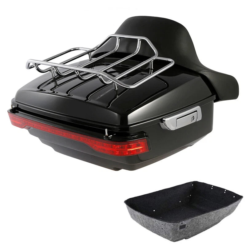 King Trunk Rack LED Tail Light Pad Fit For Harley Touring Road Glide 14-26 25 24