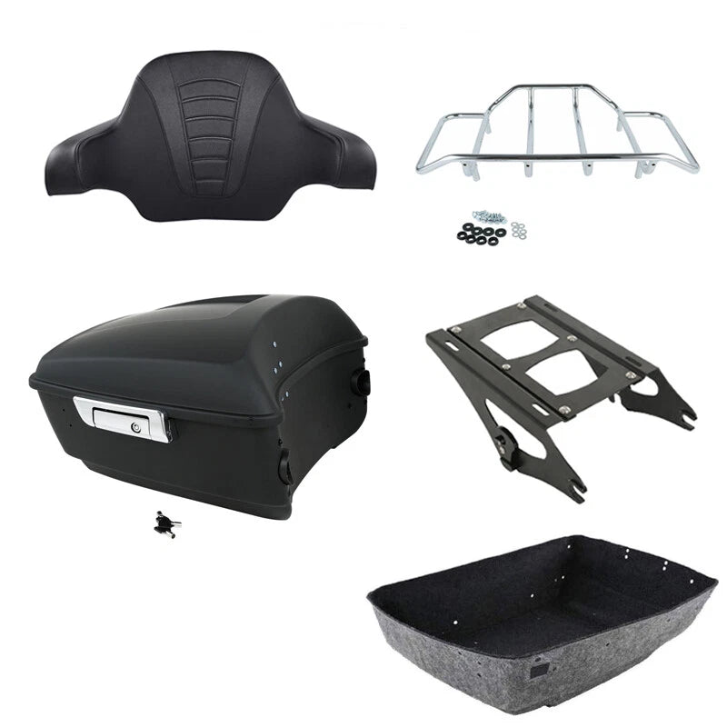 Matte Black King Trunk Backrest Mount Rack Fit For Harley Road Glide 2014-2026