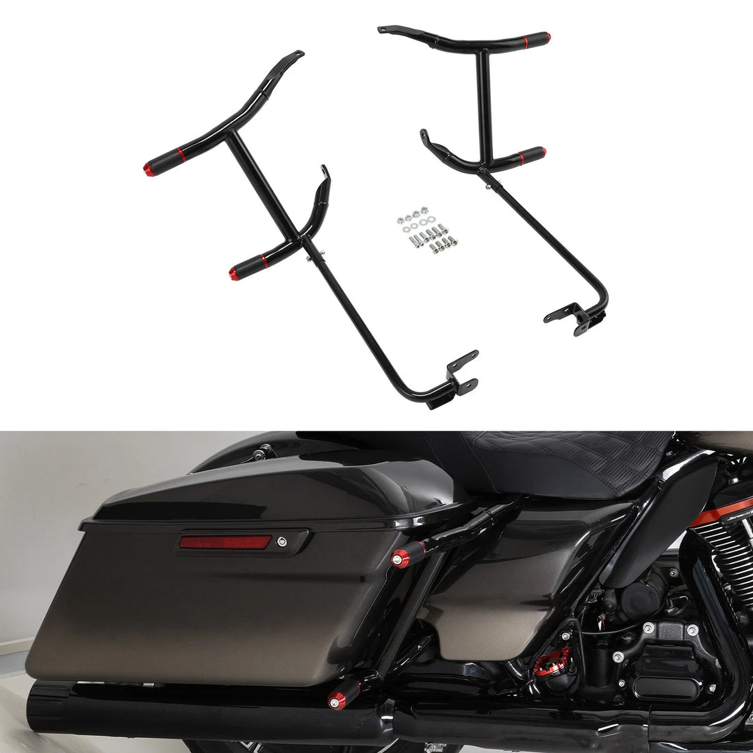 Saddle Bags Bracket Guard Crash Bar Fit For Harley Touring Road Glide 2014-2023