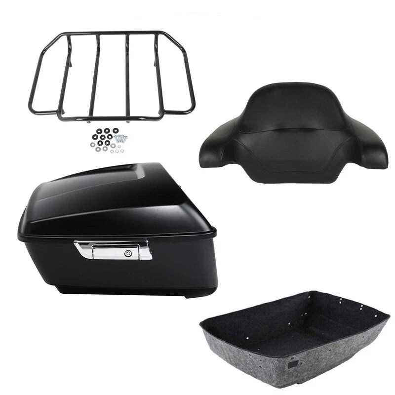 King Trunk Backrest Luggage Rack Fit For Harley Touring Street Glide 2014-2026