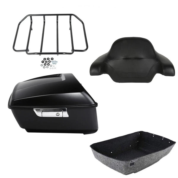 King Trunk Backrest Luggage Rack Fit For Harley Touring Street Glide 2014-2026