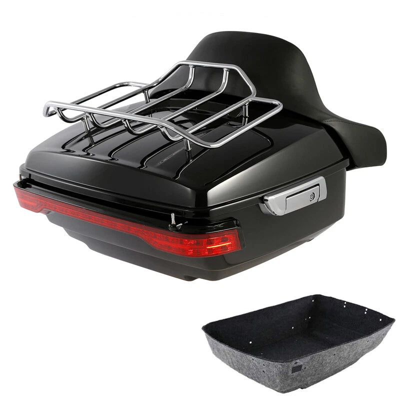 King Trunk Backrest Rack Brake/Turn/Tail Light Fit For Harley Touring 2014-2026