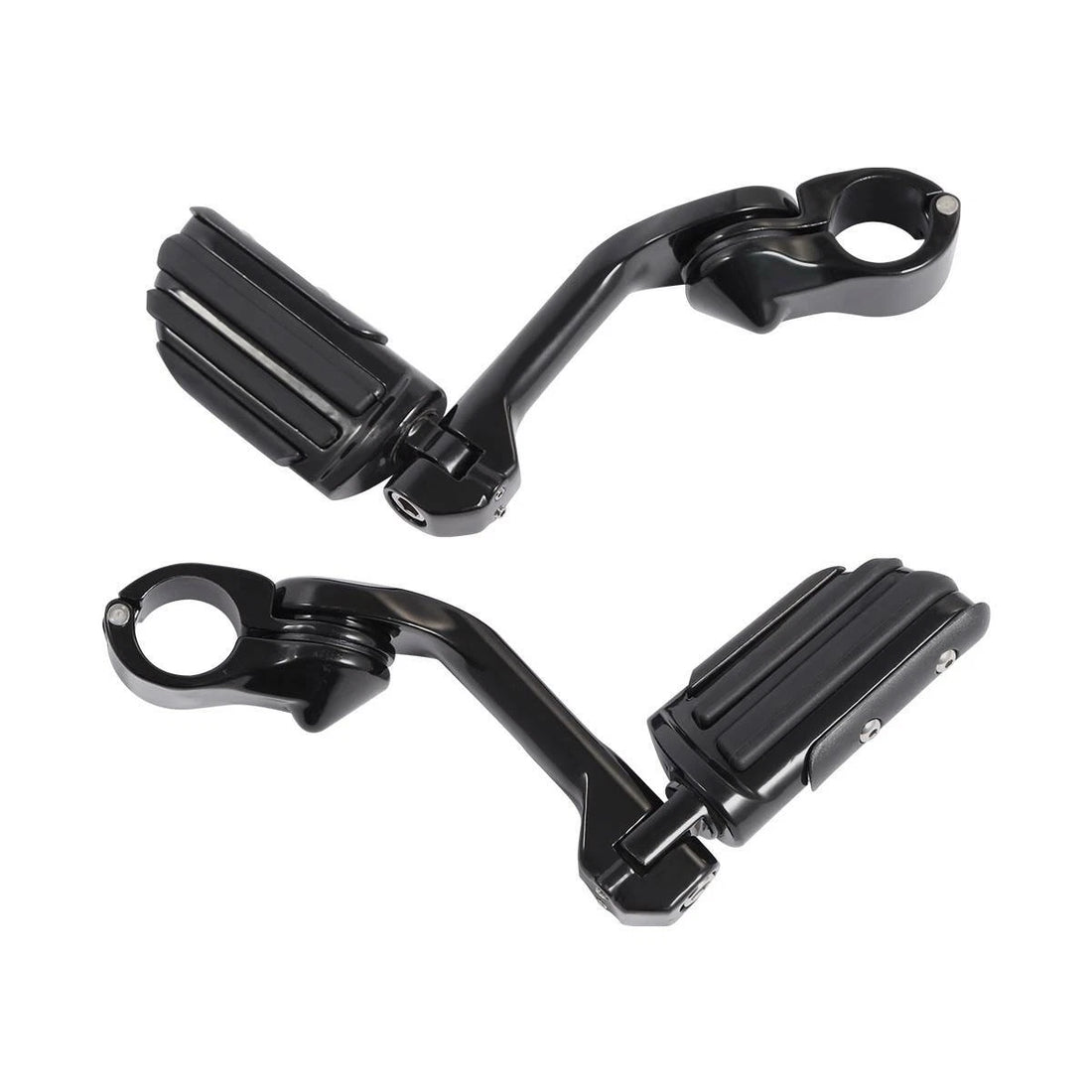 1-1/4" Long Angled Adjustable Highway Foot Pegs Rest Mount Kit For Harley Honda