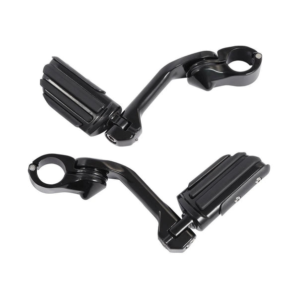 1-1/4" Long Angled Adjustable Highway Foot Pegs Rest Mount Kit For Harley Honda