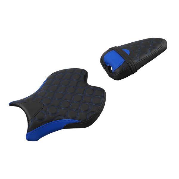 Black Blue Rider Driver Passenger Seats Fit For Yamaha Yzf R6 YZFR6 YZF-R6 17-22