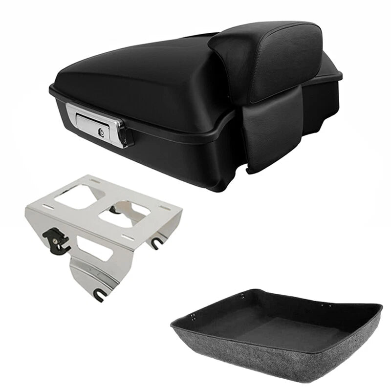Matte Chopped Trunk Pad Solo Mount Fit For Harley Touring Street Glide 2014-2026