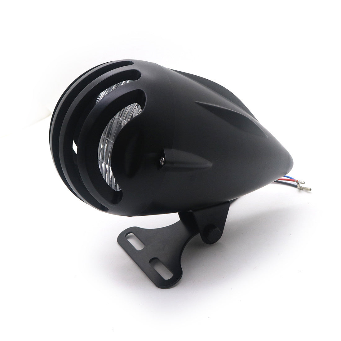 Motorcycle Black Bullet Grill Headlight For Honda Suzuki Yamaha Kawasaki Custom