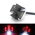 Universal Motorcycle Smoke Mini Maltese Cross LED Tail Brake Rear License Light