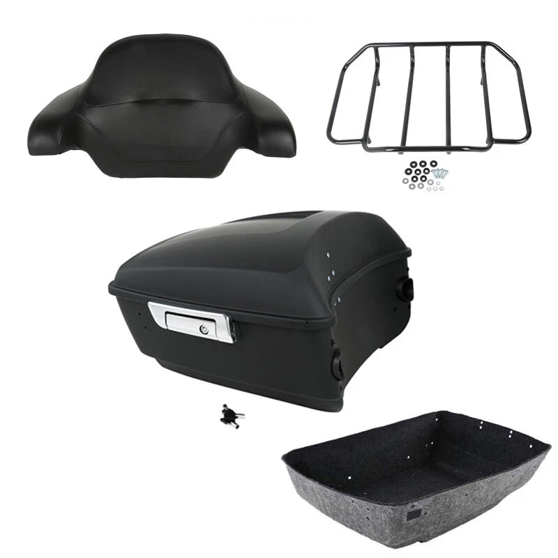 Matte Black King Trunk Backrest Rack Fit For Harley Touring Street Glide 14-2026