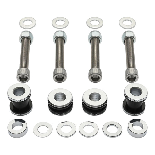 Chrome Sissy Bar Docking Hardware Kit Fit For Harley Fat Boy Flstf 2003-2017