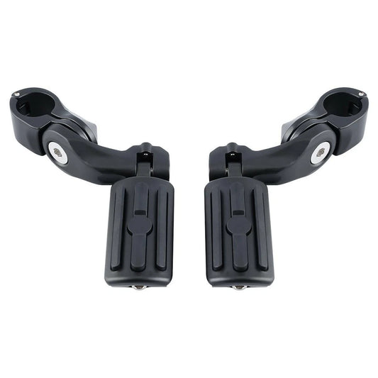 1-1/4" Matte Short Angled Highway Bar Engine Guard Footpegs Mount Fit For Harley