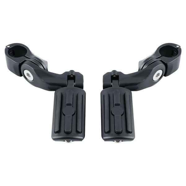 1-1/4" Matte Short Angled Highway Bar Engine Guard Footpegs Mount Fit For Harley
