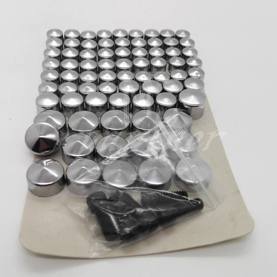 Motorcycle Chrome Bolt Caps Topper Cover For Harley Flt Flh 2007 - 2012