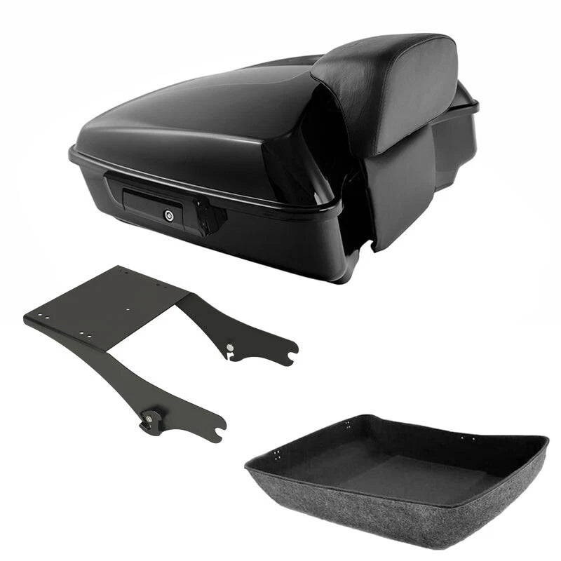 Black Chopped Trunk Mount Rack Fit For Harley Touring Road Glide 1997-2008