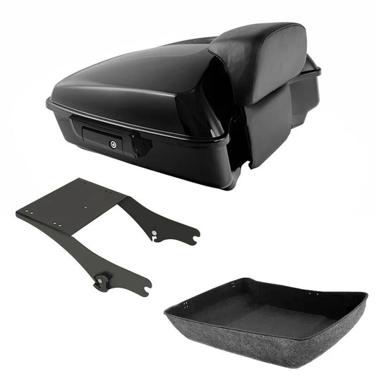 Black Chopped Trunk Mount Rack Fit For Harley Touring Road Glide 1997-2008