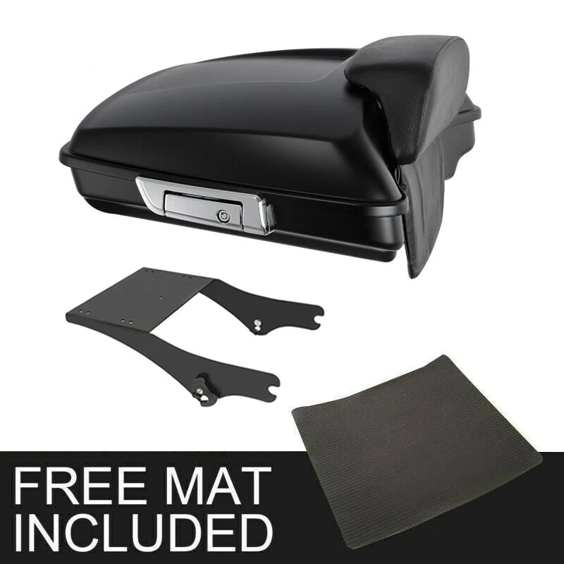 Matte Black Razor Trunk Backrest Rack Fit For Harley Touring Road Glide 97-2008