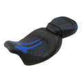 Black Blue Driver Passenger Seat Cushion Fit For Harley Electra Glide 2009-2023