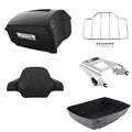 Matte Black King Trunk Backrest 2-Up Mount Rack Fit For Harley Road Glide '09-13