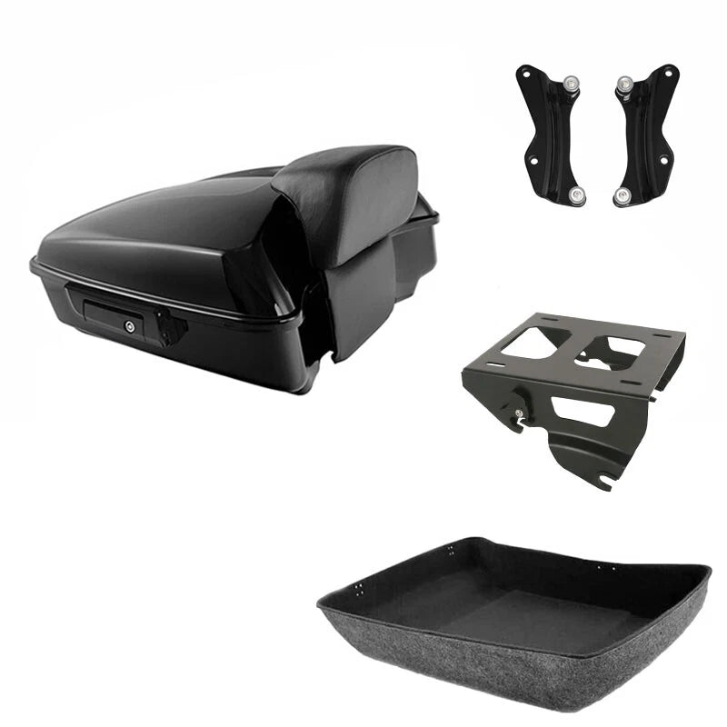 Chopped Trunk Backrest Solo Mount Rack Docking Kit Fit For Harley Touring 14-26