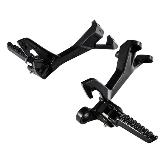 Black Passenger Footrests Footpegs Pegs Bracket Fit For Kawasaki Z400 2019-2024