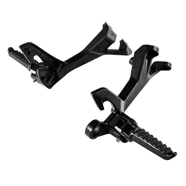 Black Passenger Footrests Footpegs Pegs Bracket Fit For Kawasaki Z400 2019-2024