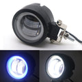 Black Round LED Passing Spot Fog Light Blue Angel Eye Halo Ring For Honda harley