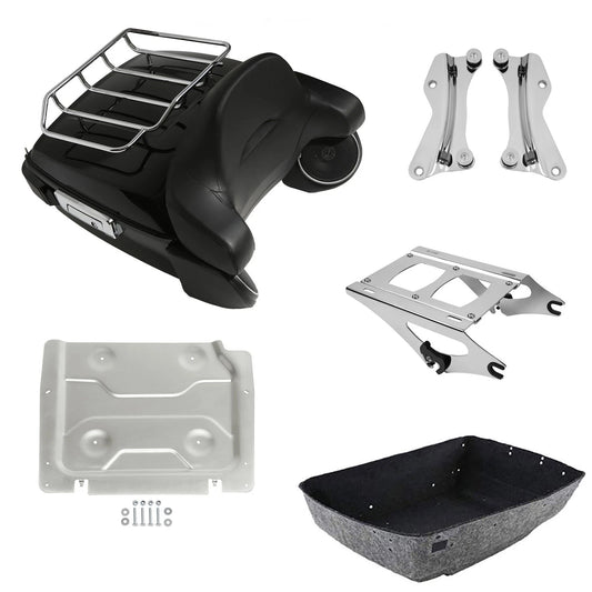 King Trunk Backrest Rack Speaker Light Mount Plate Fit For Harley Touring '14-26
