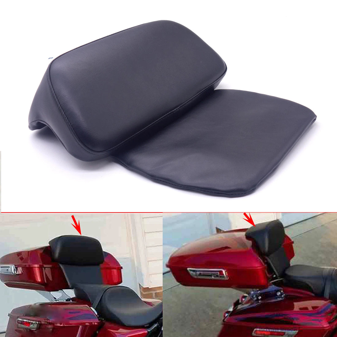 New Razor Chopped Tour Pak Backrest Pad For Harley Touring Road King Glide 14-18