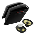 Black 5" Stretched Saddlebags & 6x9" Speakers Fit For Harley Touring 2014-2023